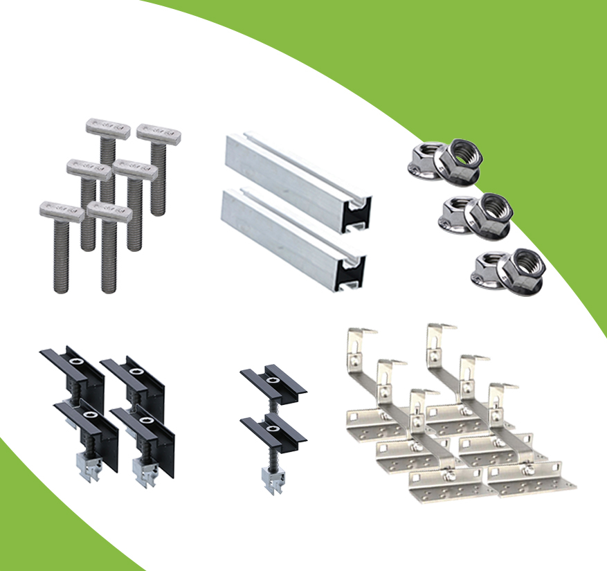 Schrägdach Montageset für 2 PV-Module Photovoltaik Balkonkraftwerk - 30mm