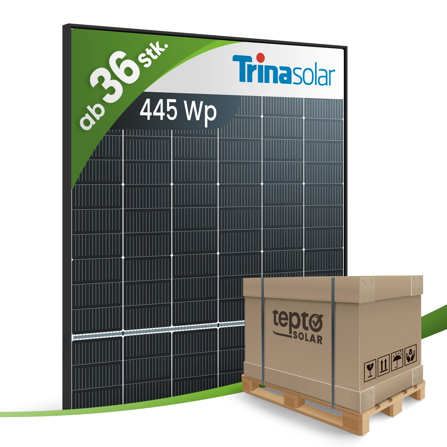 Photovoltaikmodul Trina Vertex S+ 445Wp Black Frame Glas-Glas TSM-NEG9R.28 (Palette)