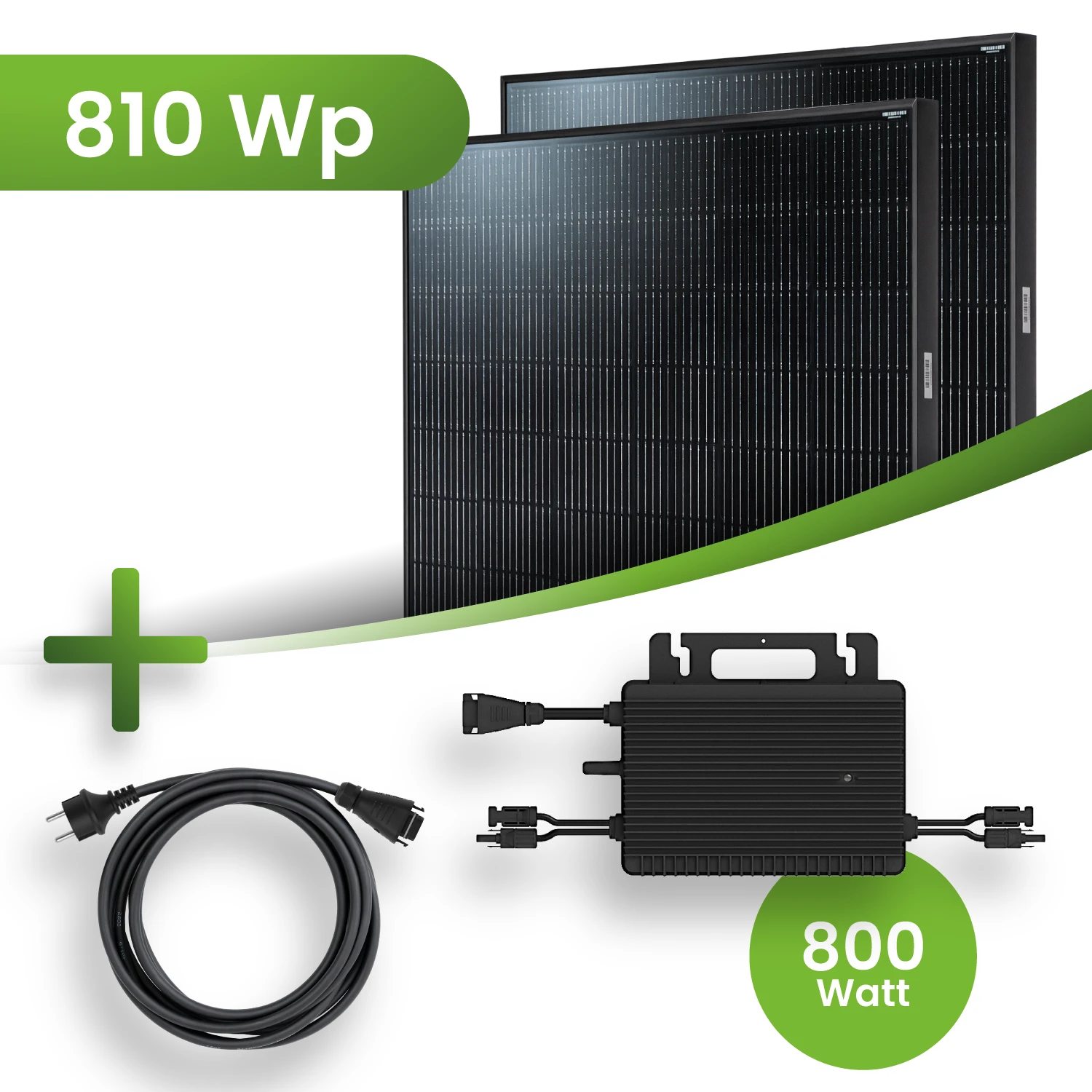 Balkonkraftwerk Set 810Wp HMS-800W-2T Mikrowechselrichter Full Black JA ...