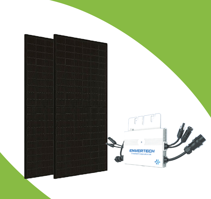 Balkonkraftwerk Set 740 Wp Solarmodule Photovoltaik Envertech EVT 560 Wechselrichter