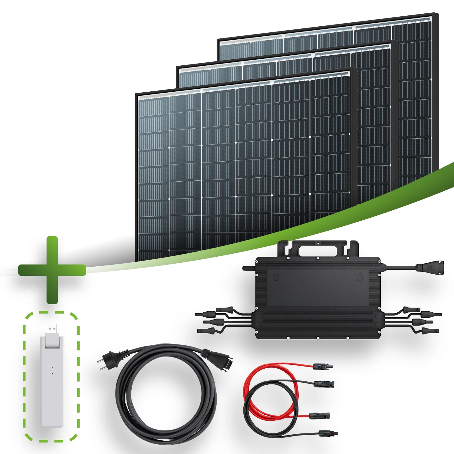 Balkonkraftwerk Set 1305Wp 3xTrina Solar Modul HMS1600W Wechselrichter Bifazial PVST5175