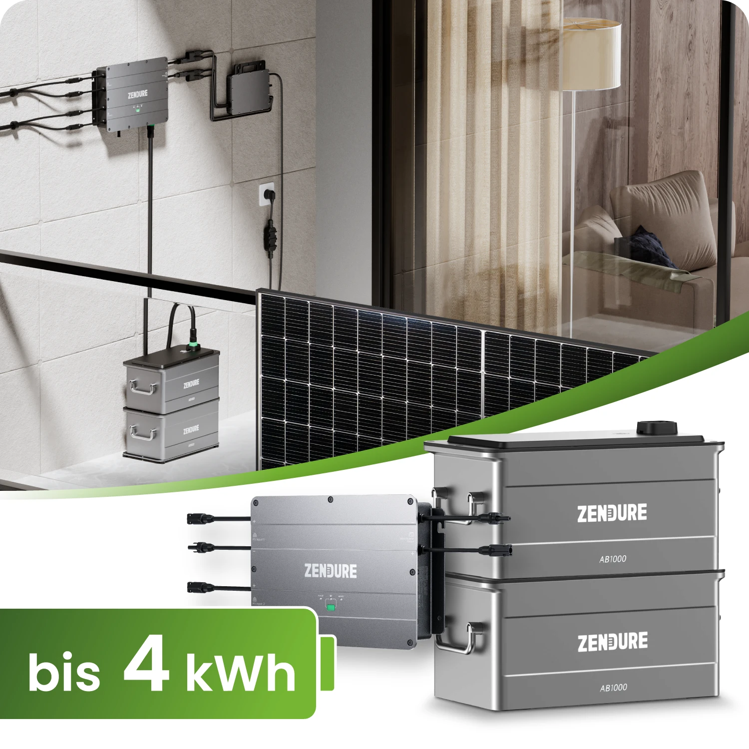 Zendure SolarFlow Speicherpaket für Balkonkraftwerke 1kW/2kW/3kW/4kW