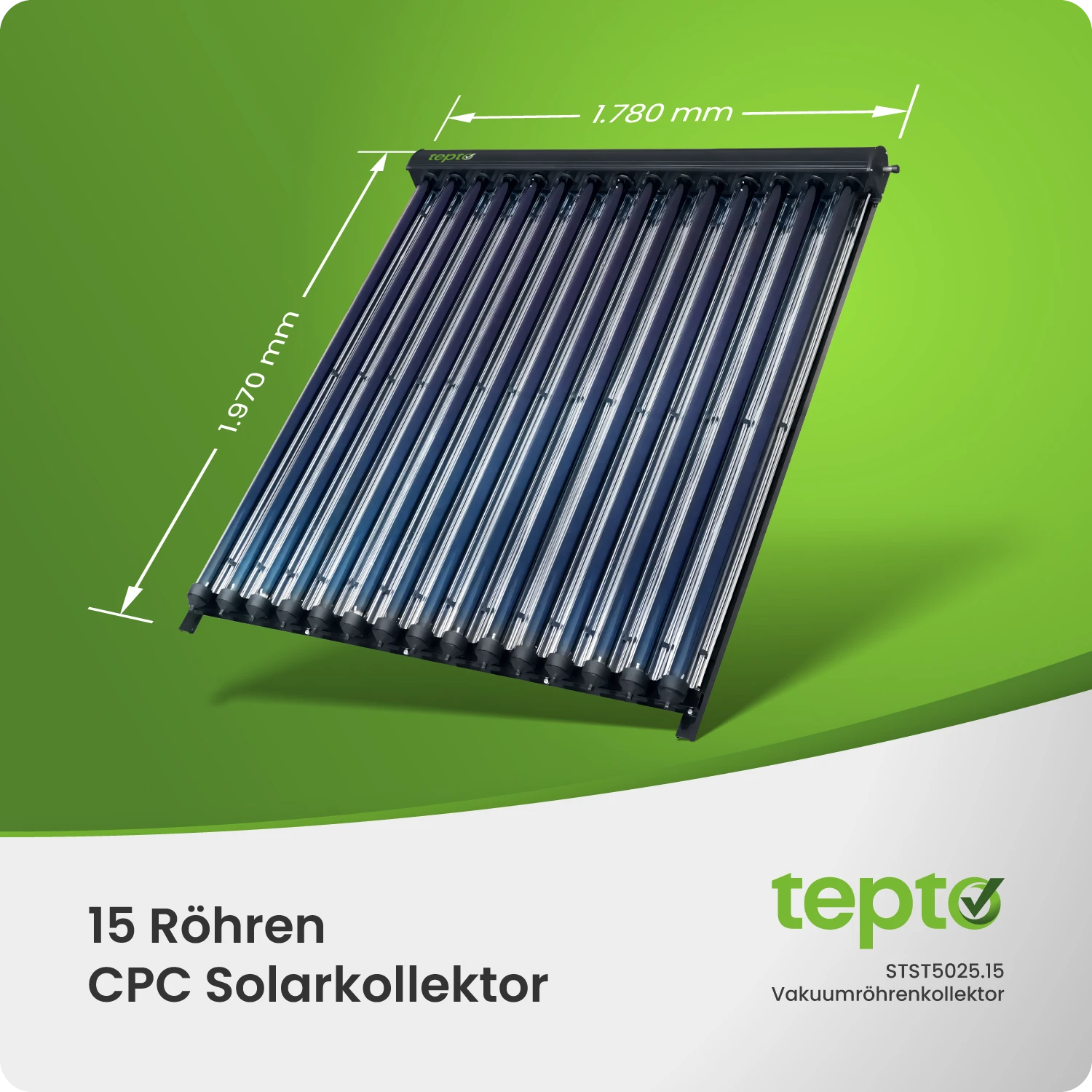 Vakuumröhrenkollektor CPC Solarkollektor 15 Röhren 3,5m²