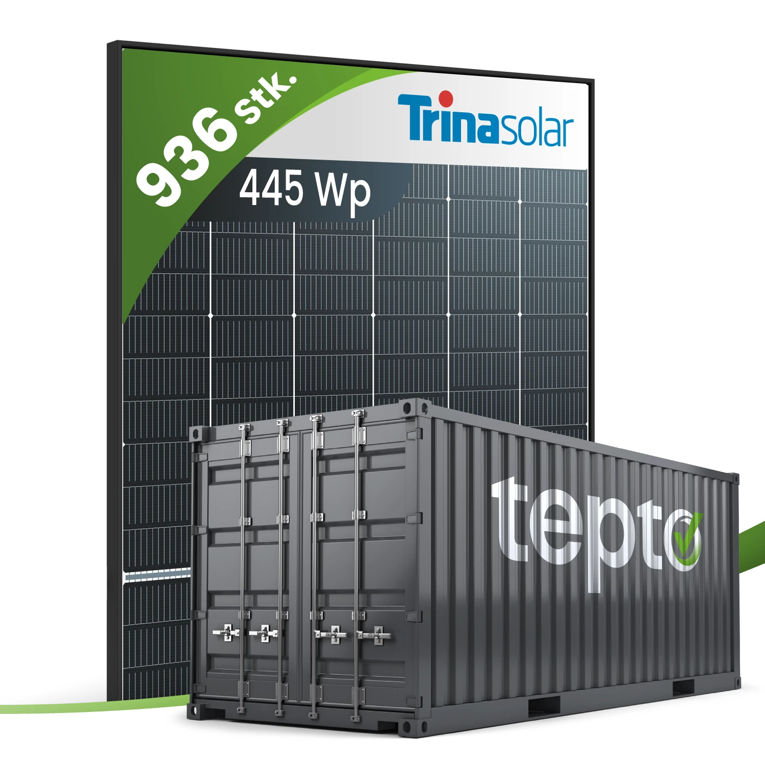 Photovoltaikmodul Trina Vertex S+ 445Wp Black Frame Glas-Glas TSM-NEG9R.28 (Container)