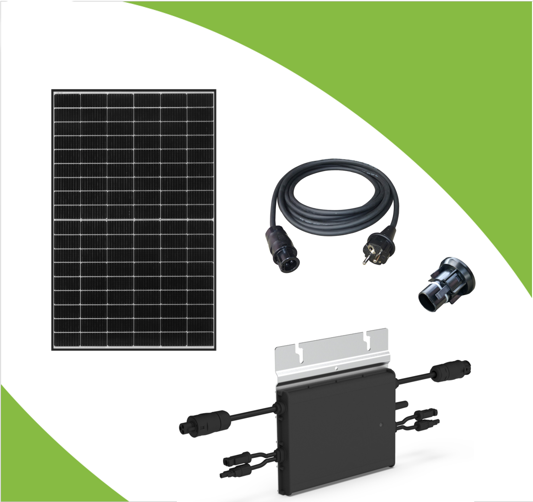 Balkonkraftwerk Set 370 Wp HM-400 Wechselrichter Full Black JA Solar