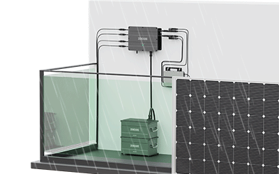 Balkonkraftwerk Set 830 Wp mit 1 kWh Speicher MR HM-800 Wechselrichter Black Frame JA Solar