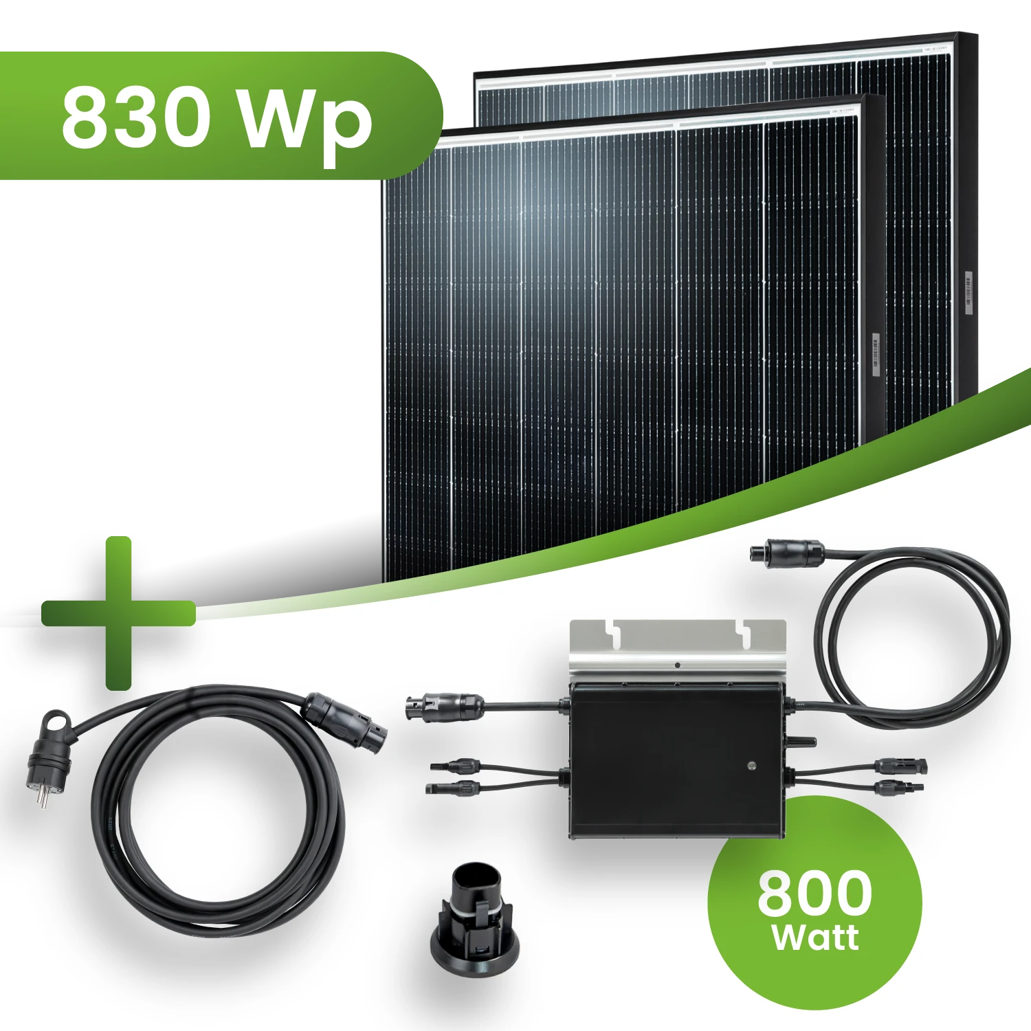 Balkonkraftwerk Set 830 Wp HM-800 Wechselrichter Black Frame JA Solar