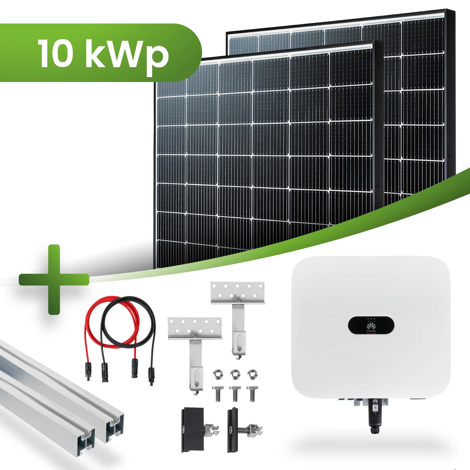 PV Komplettpaket Huawei 10KW Schrägdachmontage Black Frame Module (415Wp MR)