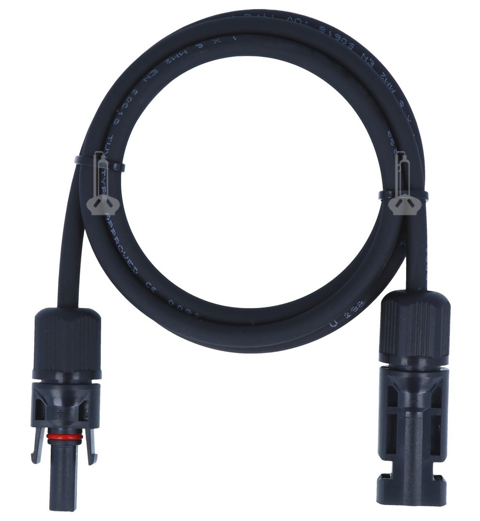 Verlängerungskabel 4mm² beidseitig kompatibel mit MC4 Solarkabel schwarz inkl. Stecker  - 3m