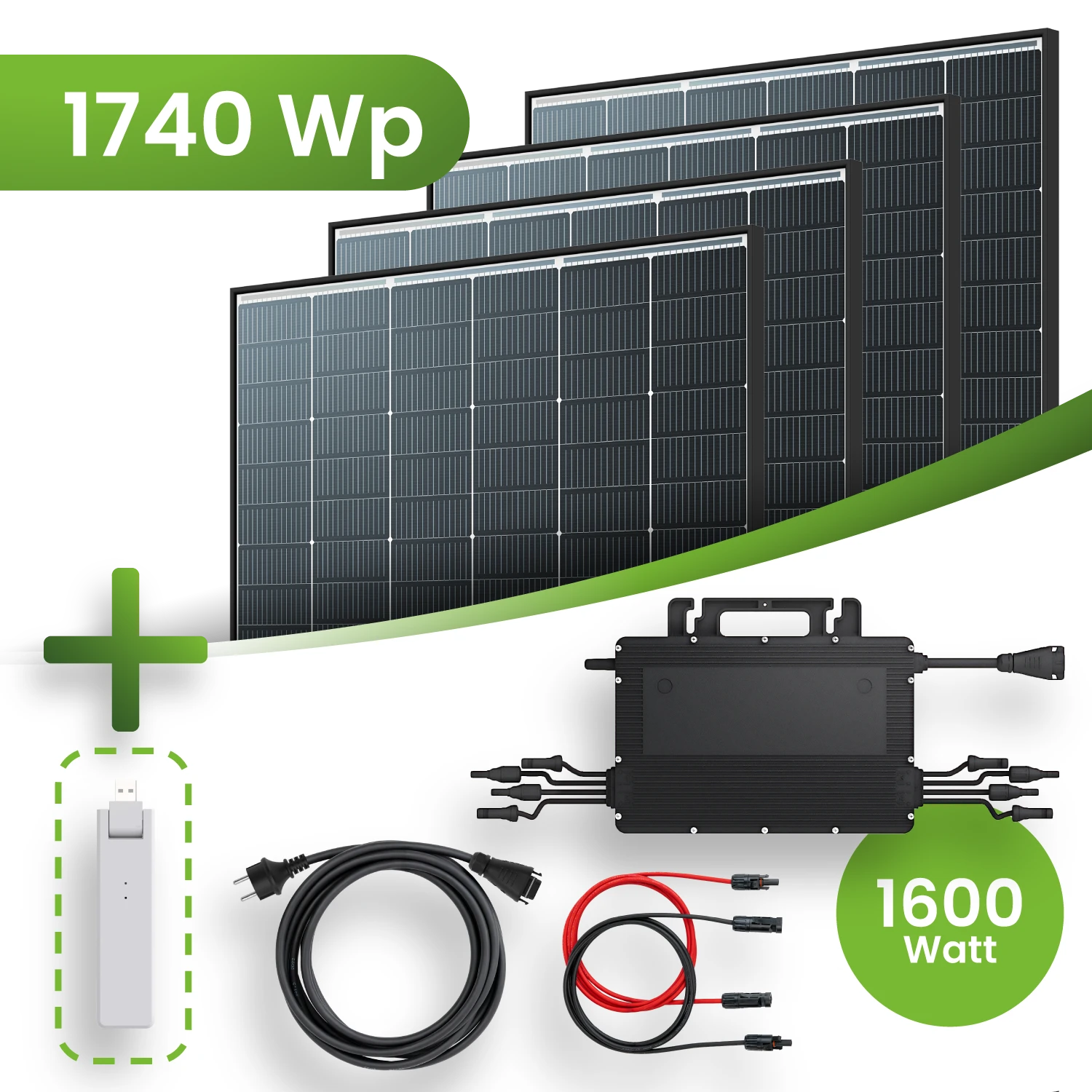 1640W/1600W Plug & Play Solaranlage Komplettset inkl. EPP 410W Easy Peak  Power Solarmodul mit Hoymiles HMS-1600-4T Wechselrichter und DTU-WLite-S -  epp shop