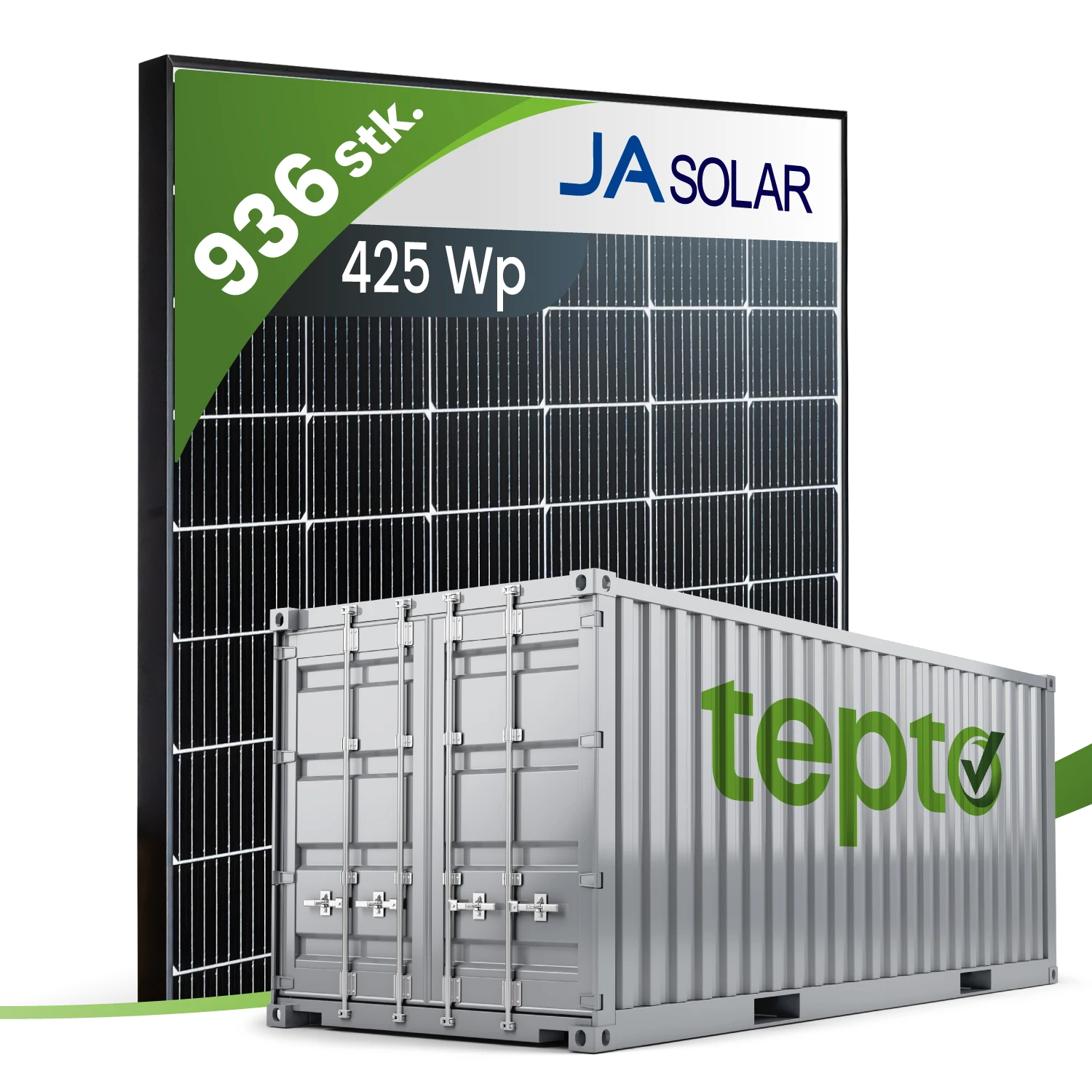 JA Solar JAM54D40-MB 425W Black Frame bifazial (Container)