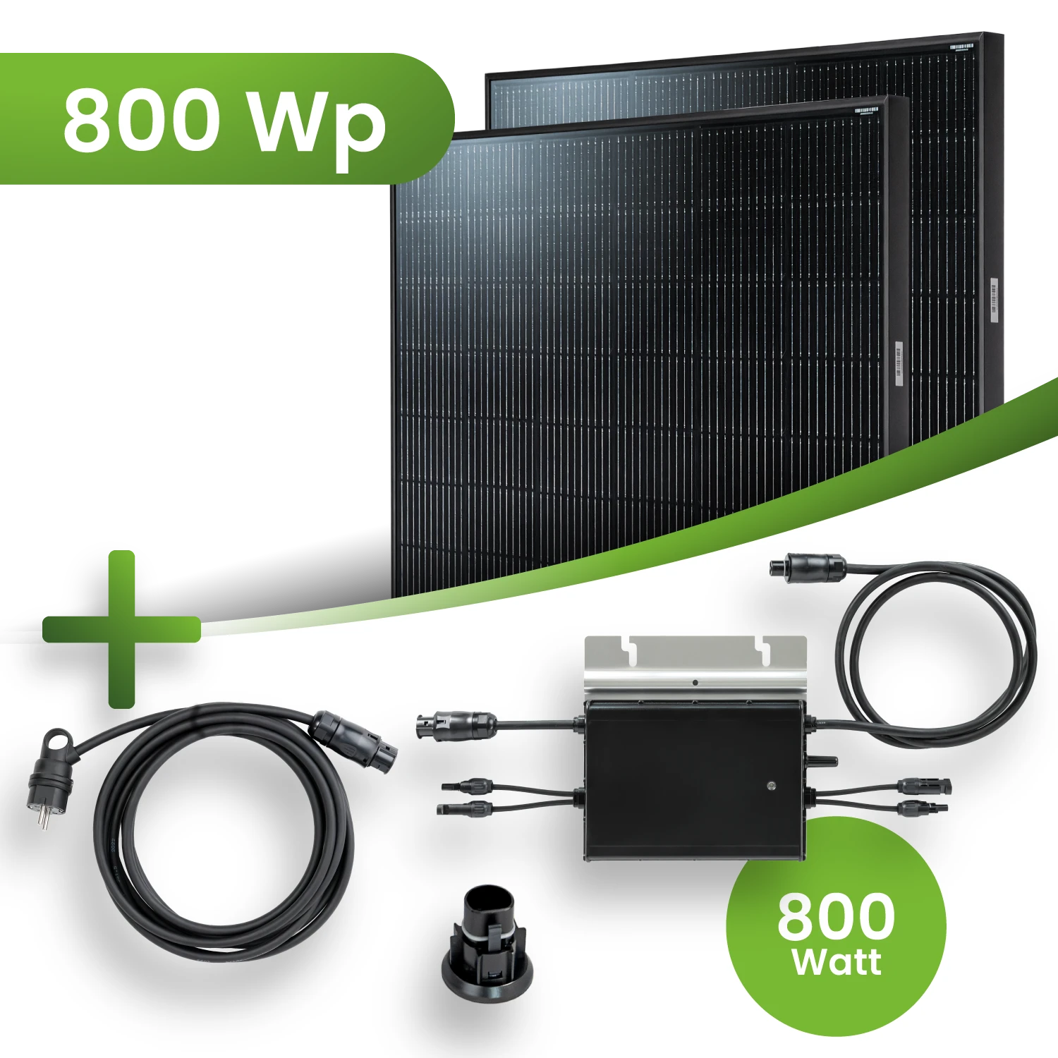 Balkonkraftwerk Set 800 Wp HM-800 Wechselrichter Full Black JA Solar
