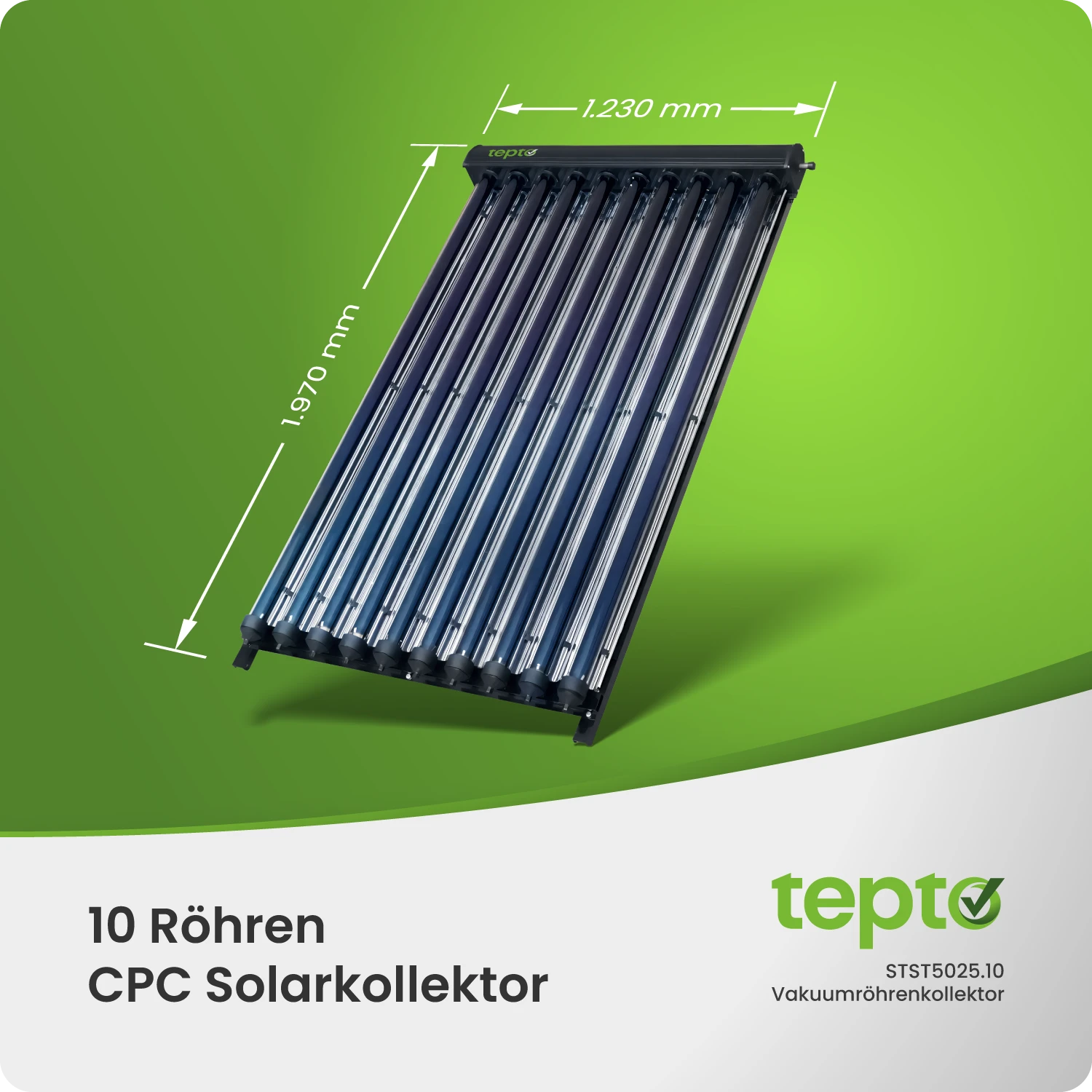 Vakuumröhrenkollektor CPC Solarkollektor 10 Röhren 2,42m²