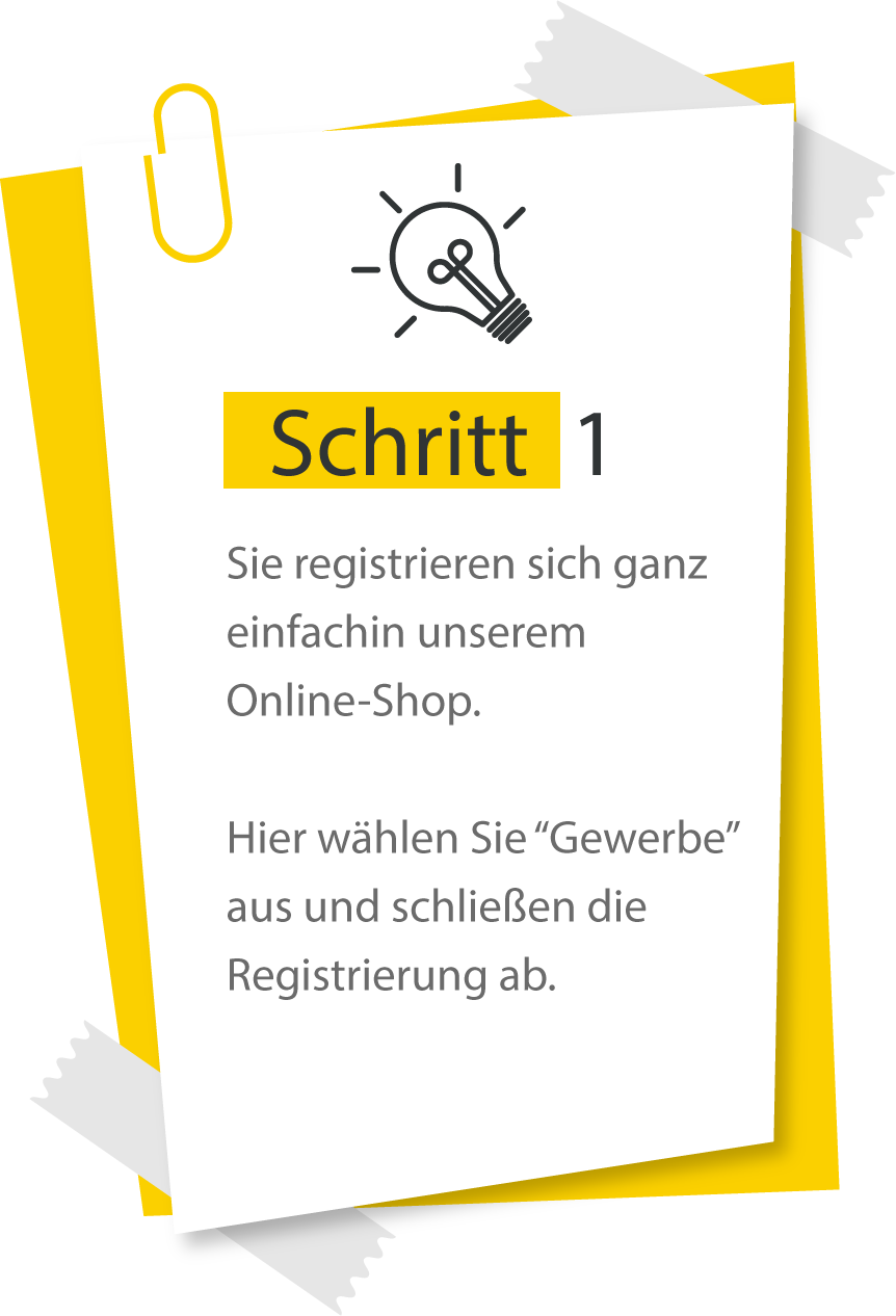 Schritt 1 der Registrierung b2b