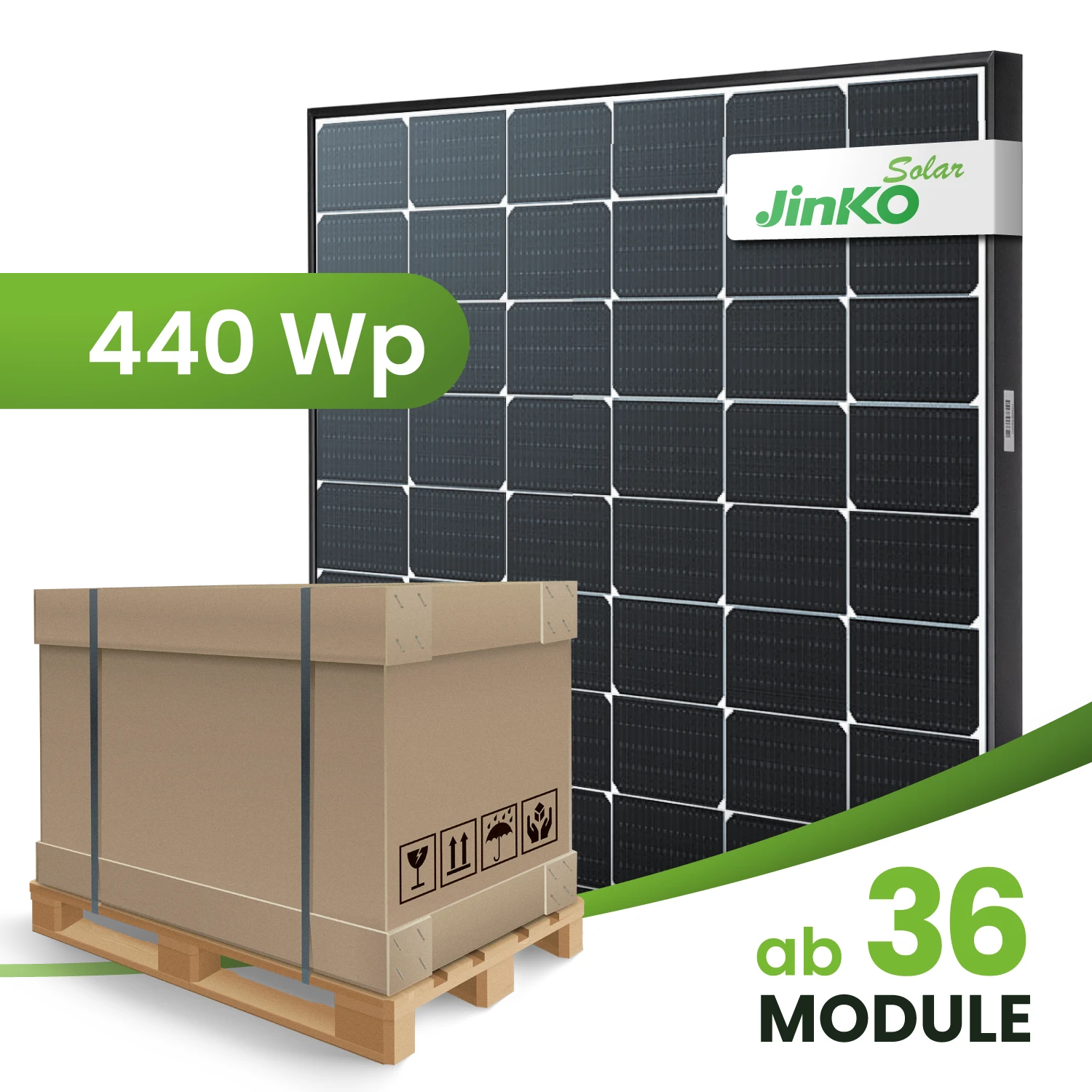 Jinko JKM440N-54HL4R-V 440Wp monofazial N-type monokristalin Black Frame Photovoltaikmodul (Palette)
