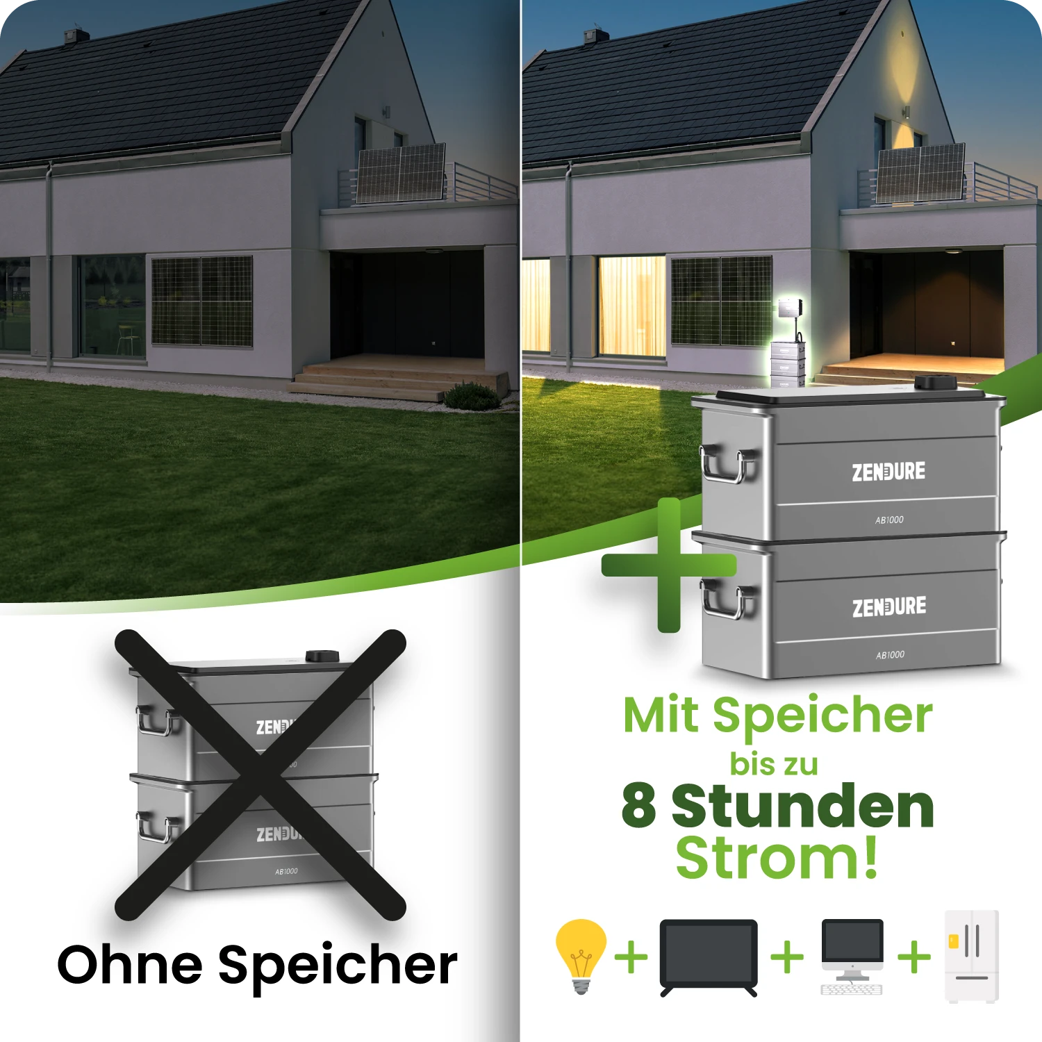 Zendure SolarFlow PV Hub + 4x Zusatzbatterien 960Wh (AB1000) Zendure SolarFlow PV Hub + 4x Zusatzbatterien 960Wh (AB1000)