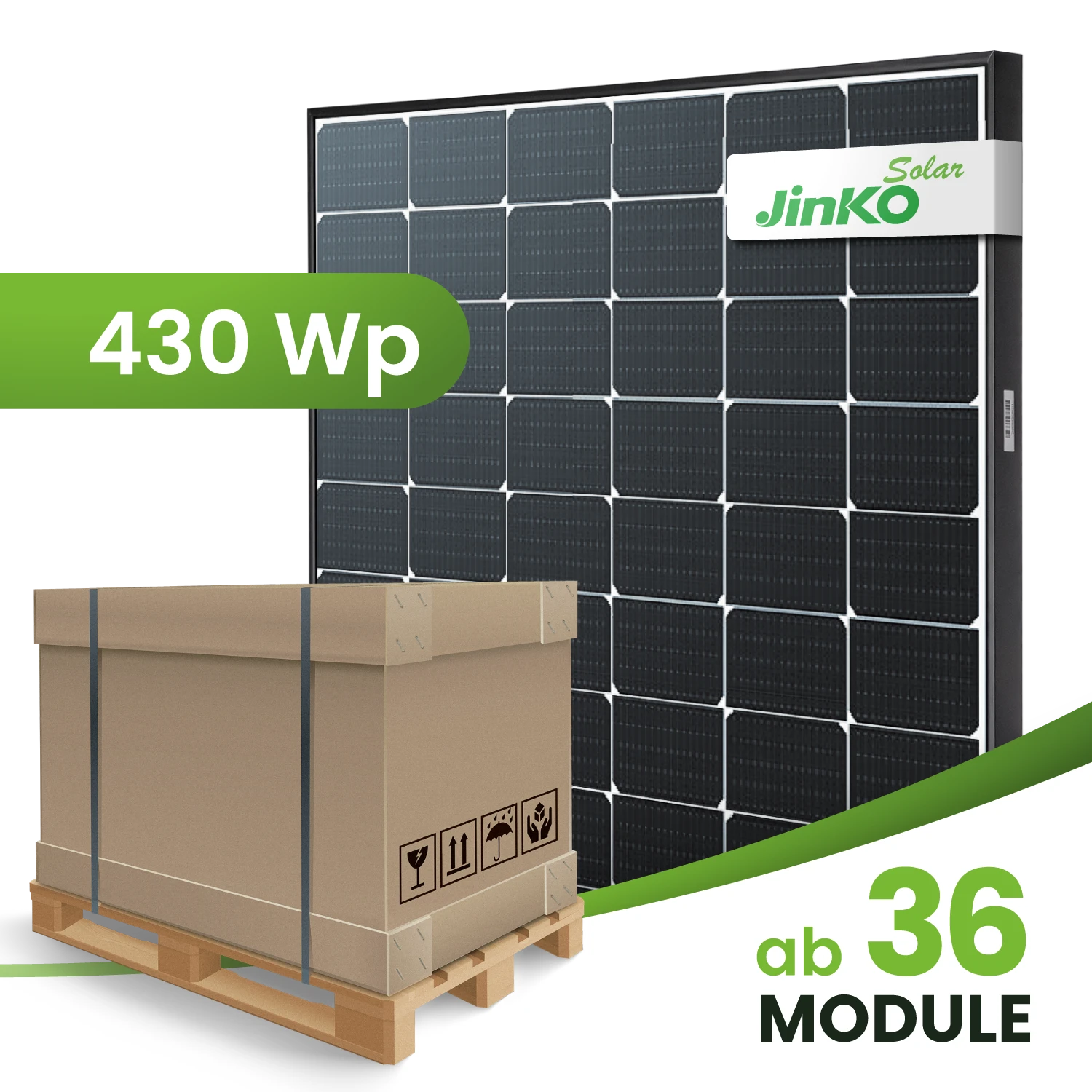 Jinko JKM430N-54HL4R-BDV 430W bifazial N-type monokristalin Black Frame Photovoltaikmodul (Palette)