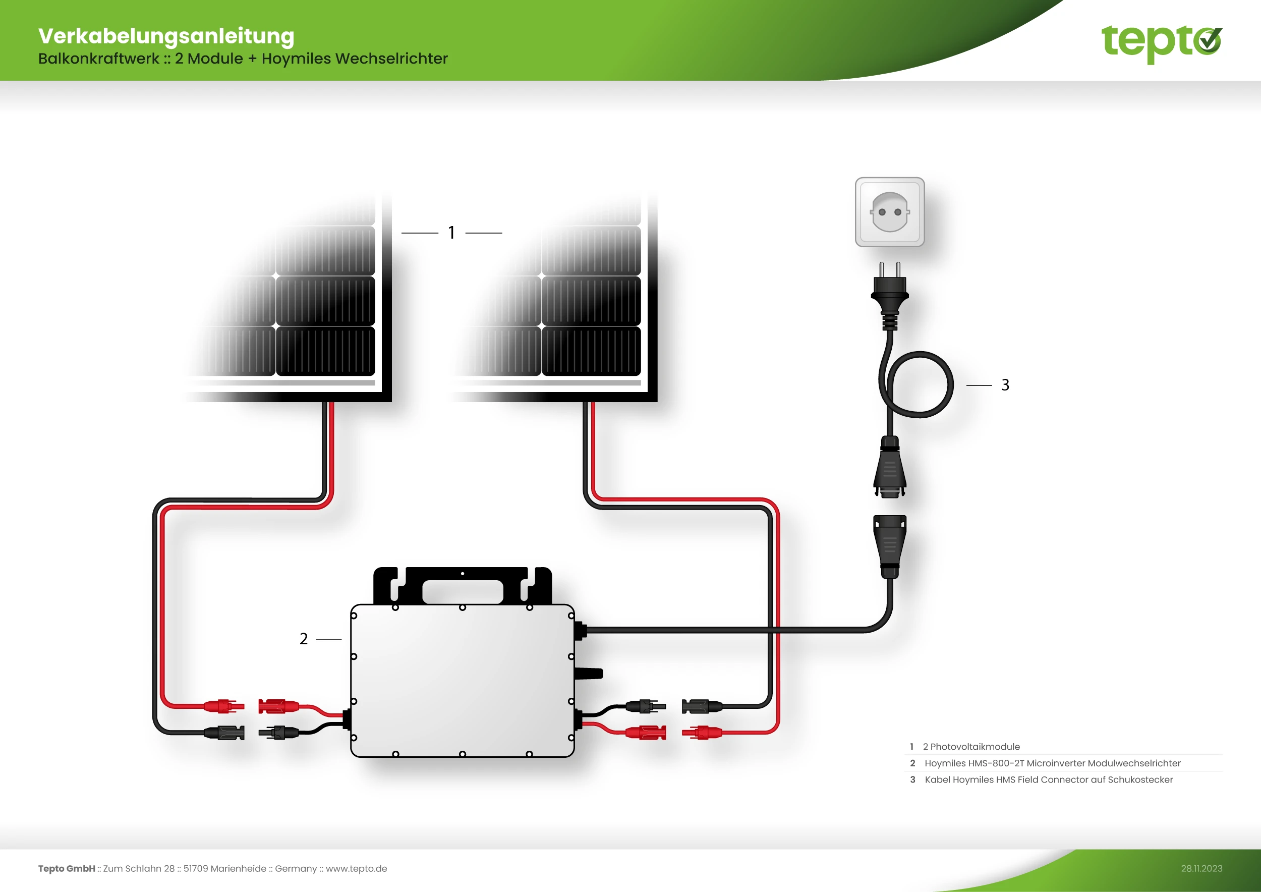 850Wp Balkonkraftwerk 2x 425 W JA Solar bifazial Black Frame