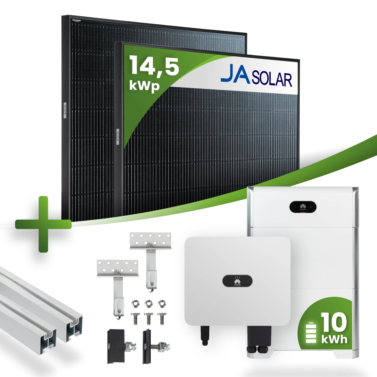 14,5kWp PV-Anlage - 10kW Speicher 36x JA Solar 405W Fullblack