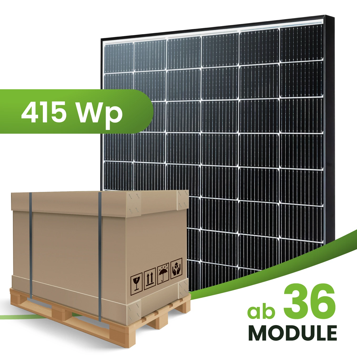 PV-Modul 415 Wp PALETTENPREIS JA Solar Black Frame JAM54S30-415/MR (11BB) Halbzelle Photovoltaik