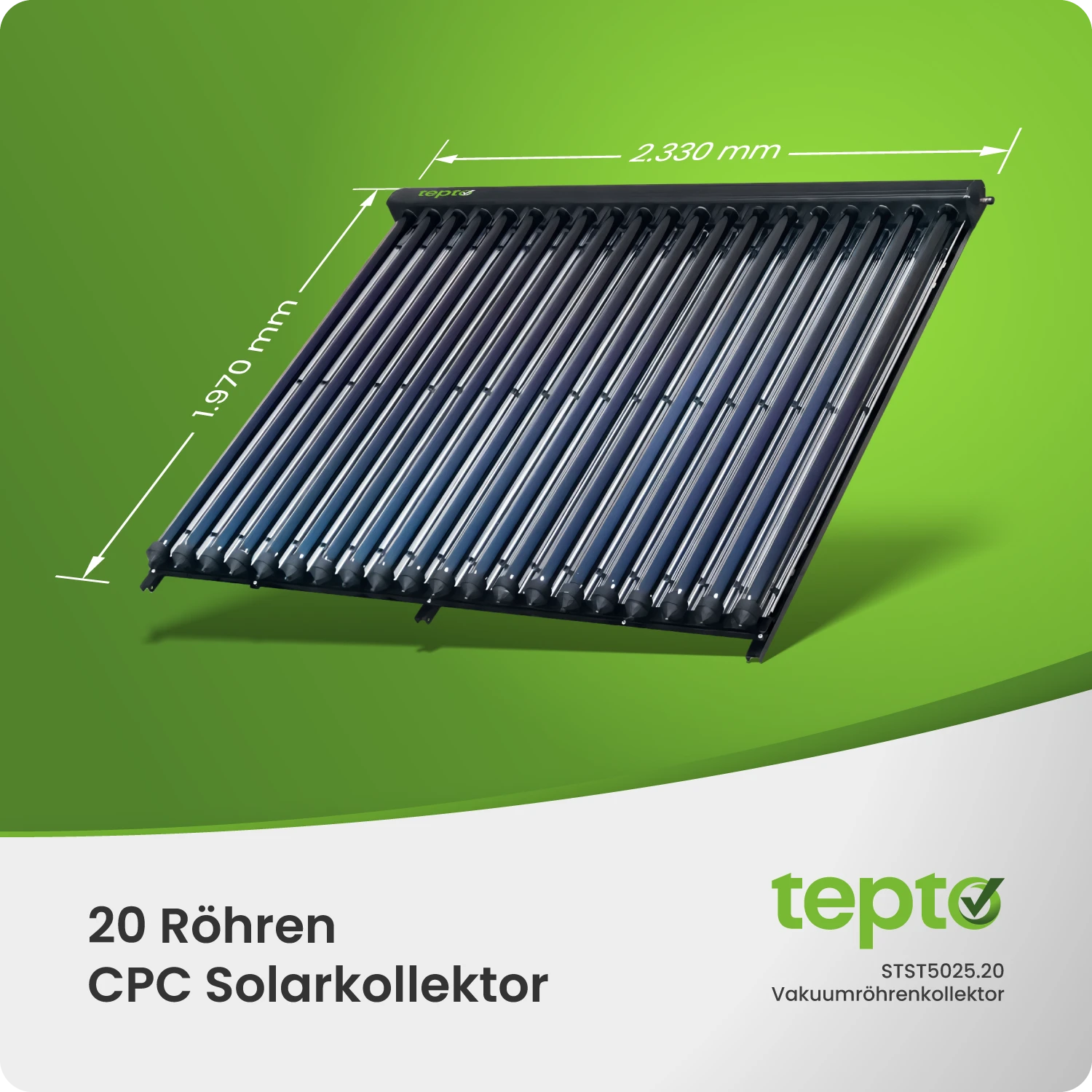 Vakuumröhrenkollektor CPC Solarkollektor 20 Röhren 4,3m²